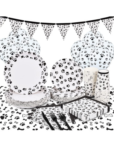 Suministros de Fiesta Huellas de Perro Gatherfun para 25 Personas