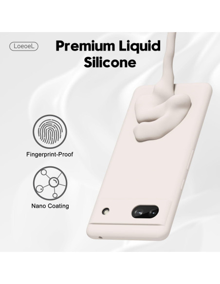 Funda de Teléfono Google Pixel 6A Silicona Ultra Delgado Beige Funda de Teléfono Google Pixel 6A Silicona Ultra Delgado Beige