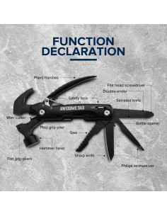 Martillo Multiherramienta SURVIVE HERO 12 en 1 Negro 2