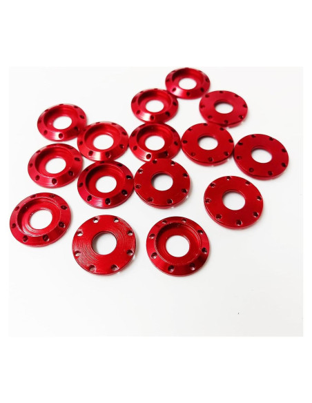 Arandelas de Aluminio Anodizado M8 Rojo 15 Piezas BingSHH