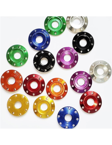 Arandelas de Aluminio Anodizado M8 Rojo 15 Piezas BingSHH