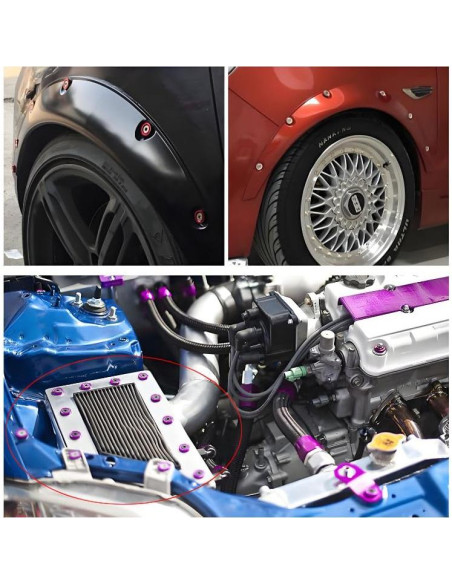 Arandelas de Aluminio Anodizado M8 Rojo 15 Piezas BingSHH