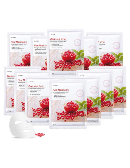 Mascarillas Faciales Hidratantes Jakuva 12PCS Colágeno Antienvejecimiento