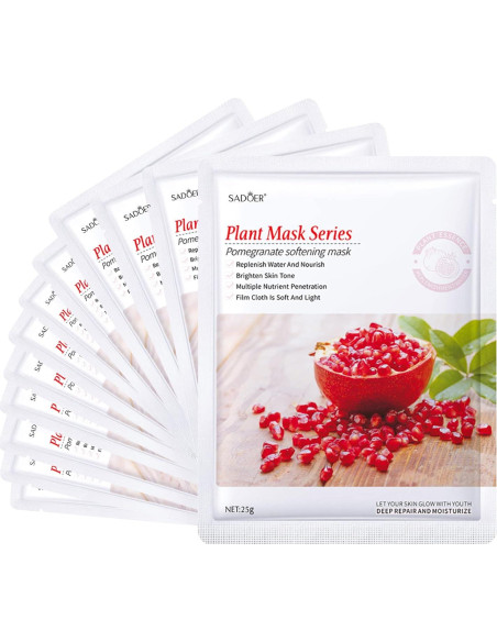 Mascarillas Faciales Hidratantes Jakuva 12PCS Colágeno Antienvejecimiento