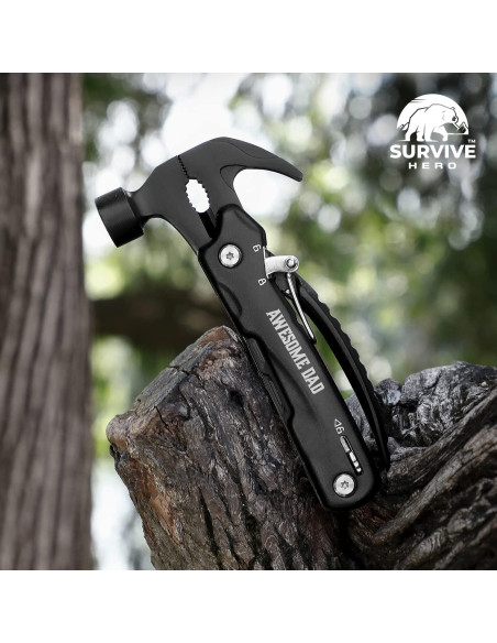 Martillo Multiherramienta SURVIVE HERO 12 en 1 Negro