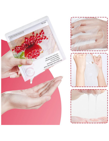 Mascarillas Faciales Hidratantes Jakuva 12PCS Colágeno Antienvejecimiento