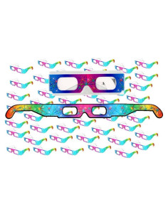 50 Pares Gafas de Difracción Prismática 3D 3Dstereo para Fuegos Artificiales