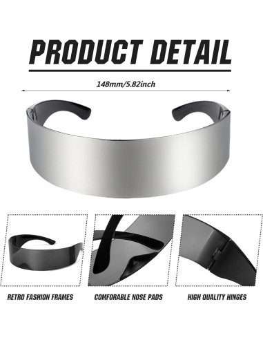 12 Pares Gafas Cibernéticas Futuristas Copkim para Disfraces