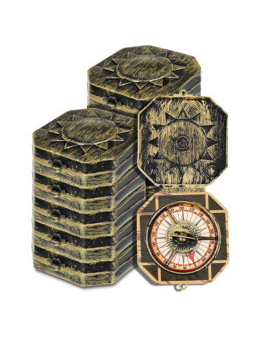 12 Piezas Juguetes Brújula Pirata Gejoy para Fiesta Infantil