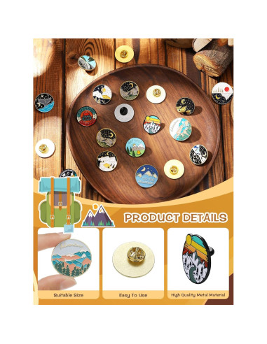 BBTO 20 Pines de Esmalte Vintage para Mochilas - Set Aesthetic