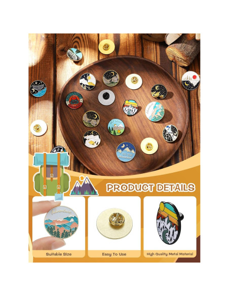 BBTO 20 Pines de Esmalte Vintage para Mochilas - Set Aesthetic