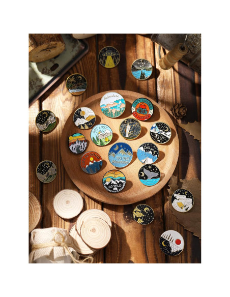 BBTO 20 Pines de Esmalte Vintage para Mochilas - Set Aesthetic