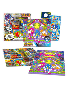 Conjunto de Rompecabezas Sonic the Hedgehog 1000 Piezas + Stickers