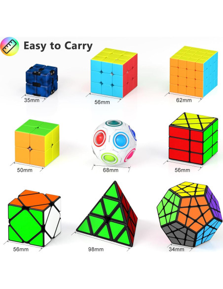 Conjunto de Cubos de Velocidad Vdealen - 9 Piezas para Niños y Adultos