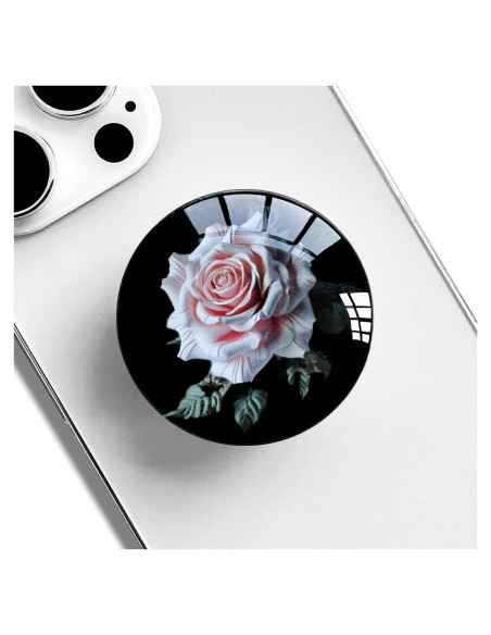 Agarradera Transparente Ksadiye con Soporte Colapsable Rosa