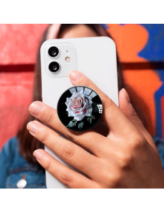 Agarradera Transparente Ksadiye con Soporte Colapsable Rosa 2