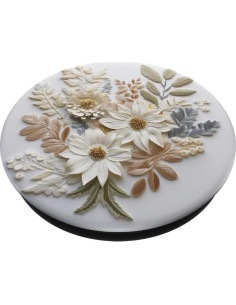 PopSockets Adhesivo PopGrip Floral Beige sobre Blanco 2