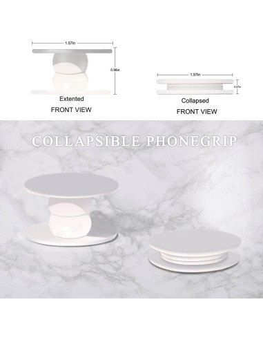 Agarradera Transparente Ksadiye con Soporte Colapsable Rosa