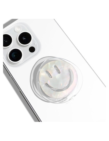 Agarre de Teléfono GRIPONG Carita Feliz Blanco - Soporte Ergonómico