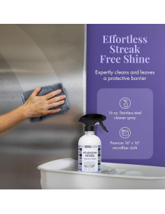 Limpiador de Acero Inoxidable Therapy 473ml con Paño Microfibra 2