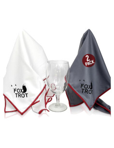 Paquete de 2 Paños de Pulido Microfibra Fox Trot Blanco Gris