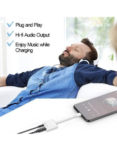 Paquete de 2 Adaptadores Lightning a 3.5mm FUHAYA para iPhone