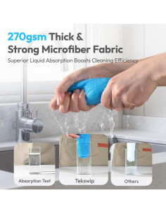 Paños de limpieza de microfibra Tekswip 30x30cm, paquete de 12 2