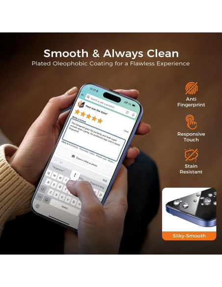 Protector de Pantalla Zeniss 9H+ para iPhone 16 Plus - 2 Pzs