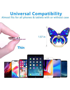 Soporte para Anillo de Teléfono Kinizuxi Azul con Rotación 360 2