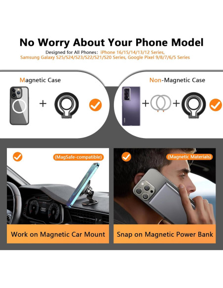 Soporte Magnético para Teléfono Sidpro con Anillo Ajustable