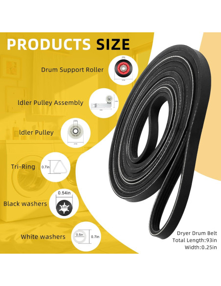 Kit de Reparación Secadora MIFLUS 4392067 5 Ruedas y Polea