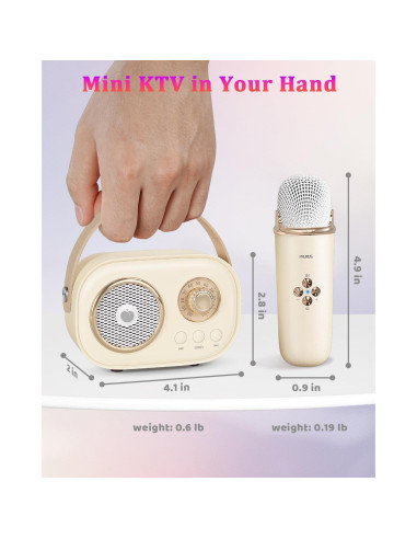 Máquina de Karaoke PRUNUS C20 Portátil Bluetooth con Micrófono