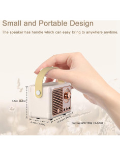 Altavoz Portátil Retro Caulikine HM11 Beige Bluetooth 5.0 2
