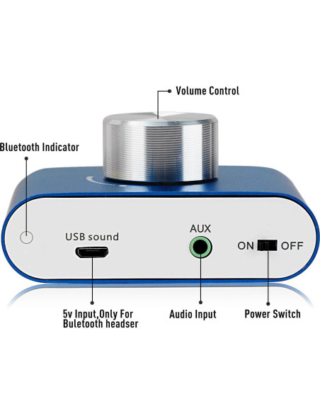 Amplificador Bluetooth Facmogu F900S 160W Estéreo Hi-Fi 2 Canales