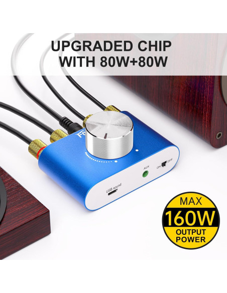 Amplificador Bluetooth Facmogu F900S 160W Estéreo Hi-Fi 2 Canales