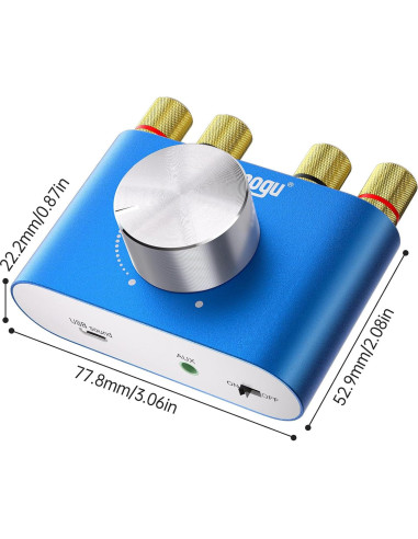 Amplificador Bluetooth Facmogu F900S 160W Estéreo Hi-Fi 2 Canales