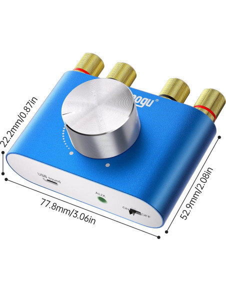 Amplificador Bluetooth Facmogu F900S 160W Estéreo Hi-Fi 2 Canales