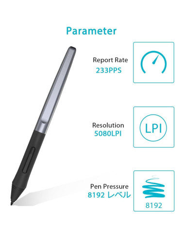 Estilógrafo Sin Batería Huion PW100 para Tabletas Gráficas
