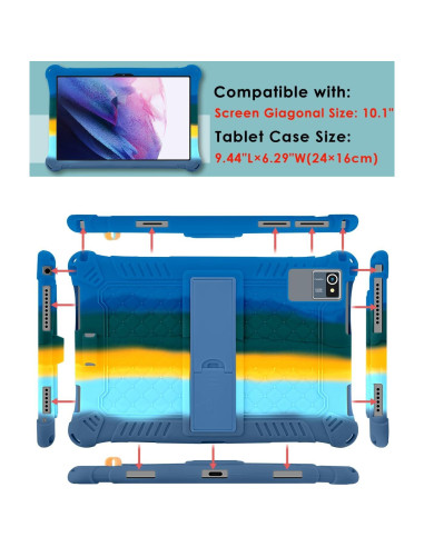 Funda de Silicona DETUOSI para Tableta 10.1" Azul Oscuro