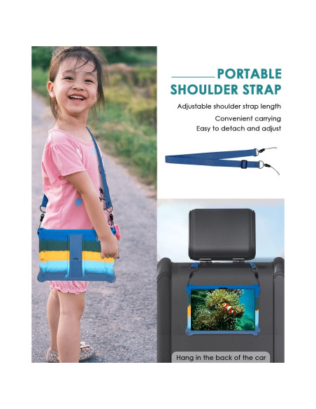 Funda de Silicona DETUOSI para Tableta 10.1" Azul Oscuro