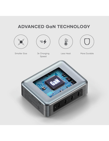 Cargador de viaje Satechi 145W GaN 4 puertos USB-C PD