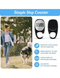 Podómetro TAZUZFLA CR-707S 3D Preciso para Caminar Negro 2