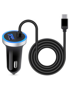 Cargador de coche USB-C AndHot 3.4A con cable 0.9m