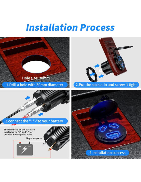 Cargador de Auto Kewig USB 12V 108W Doble PD3.0 y QC3.0