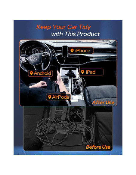 Cargador de Coche Retráctil 4 en 1 66W USB-C Shenzhen