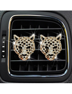 Ambientadores de Aire Leopardo Dorado WLngtv - 2 Pcs con Rhinestones 2