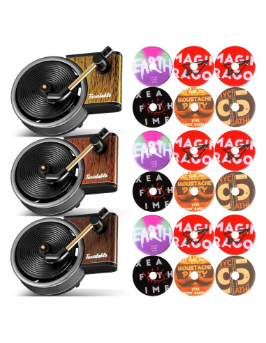 Ambientador de Aire para Coche Frienda Tocadiscos Retro 3 Piezas