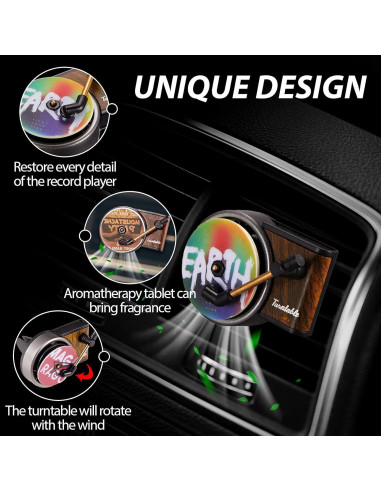 Ambientador de Aire para Coche Frienda Tocadiscos Retro 3 Piezas