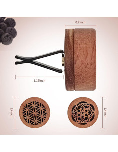 Difusor de Aromaterapia para Auto CANIPHA 2 Piezas Madera 2