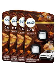 Febreze Ambientador Auto Clip Ventilación Fogata Acogedora 8 Unidades